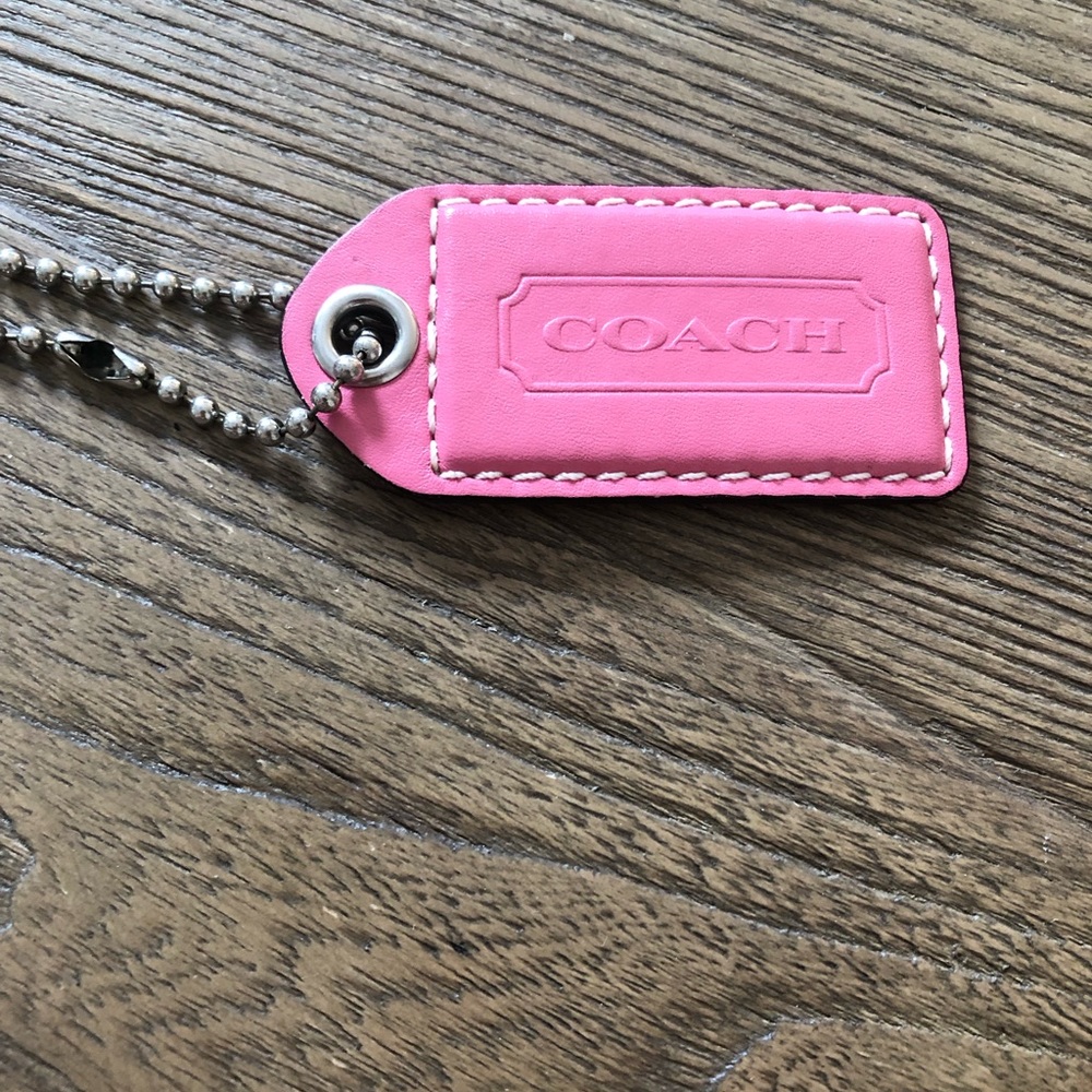 Pink leather key chain